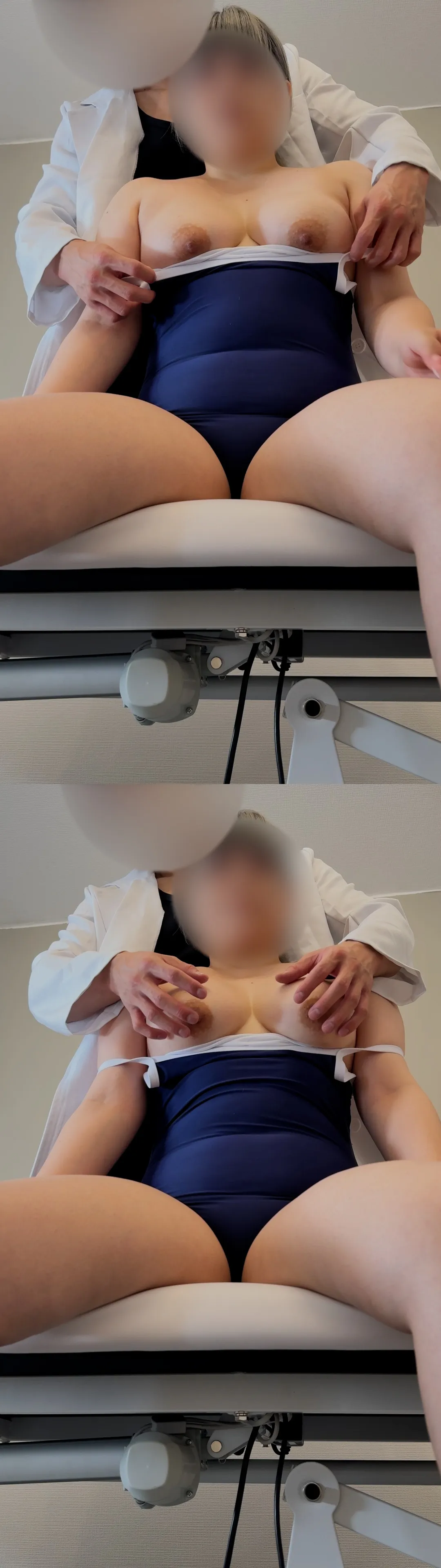 【触診12】派手髪ギャル保育士のムチムチFカップ！スク水着替えで後ろから乳首責め「ダメっ…」押し寄せる快感に思わずイキ寸前