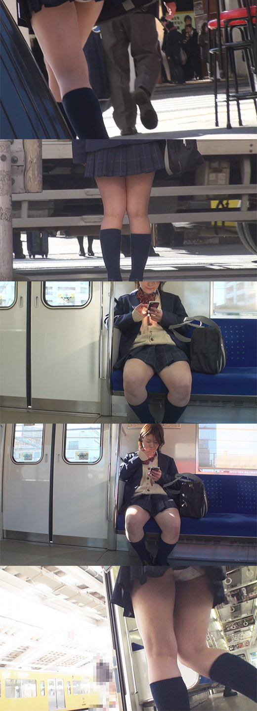 ミニスカJK追い回し逆さパンチラ＆電車正面撮り（バレあり） gallery photo 2