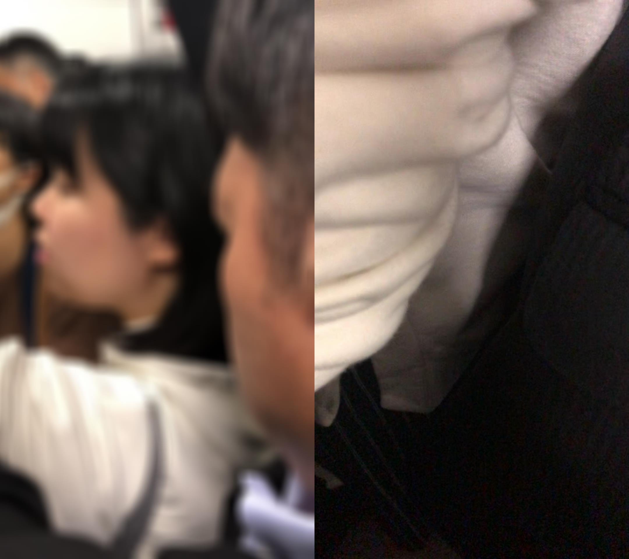 たっぷりと押付け痴かんを堪能されるムチムチお姉さん