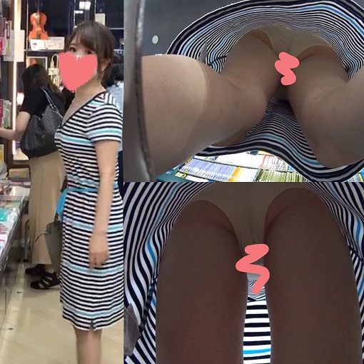 書店のサマーワンピ美女をパンチラ盗撮