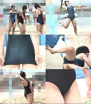 613「がぶり撮り・怒涛のビーチバレー(52)～女子〇生スクール水着編3」 gallery photo 1