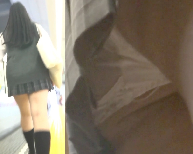 パンチラ盗撮 制服女子 白パンツを電車内で強襲(再販品)