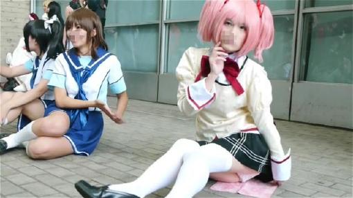 コミックマーケット コスプレ 美形お姉さんの制服コスパンチラ コミケ