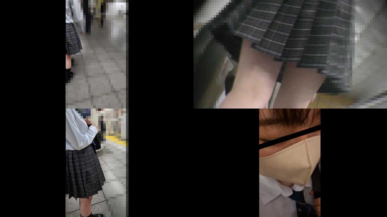 [我慢痴かん]満員電車内でポロりする制服〇K。強引に後ろから手を突っ込まれて手マンラッシュ。 gallery photo 1