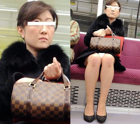 (電車対面）(顔出し)高級な洋服をお召になって…パンプスからそそり立つパンストあんよをむき出しにする…お上品な奥さまを観察してみ