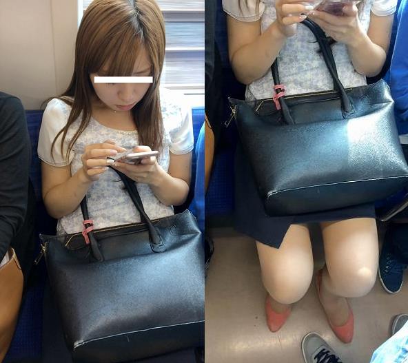 【再販】(電車対面）(顔出し)くちびるがエッチな感じのOLお姉さん…ふたたび…くぱぁ～っとひらくパンストあんよの間を観察してみました!! gallery photo 1