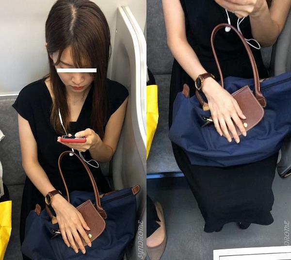 (電車対面）(顔出し）お召ものが…お洋服が…時間の経過とともに…だんだんとアグレッシブになっていくOL若奥さまを観察してみました