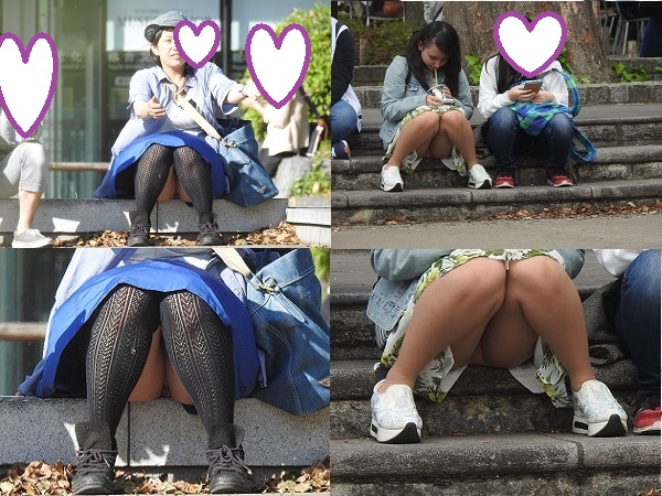 お座りお姉さん発見！！（ＦＨＤ）大変です！！パンツが見えてますよ１３２