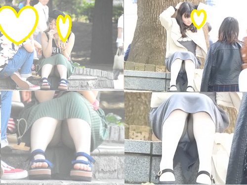 お座りお姉さん発見！！（ＦＨＤ）大変です！！パンツが見えてますよ１６１