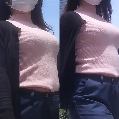 巨乳視姦＊ニット着衣のFカップクラスお姉さん隠し撮り