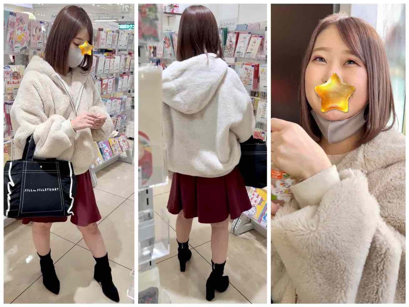 逆さ撮りの瞬間50☆声かけ☆童顔ロリ体型☆白テカパンティ☆しゃがみ☆（店舗/エレベーター） gallery photo 1