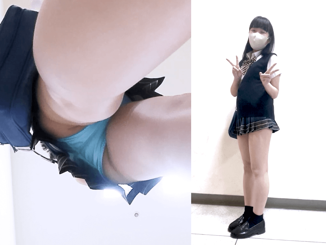 【限定300個/10分超】２画面逆さ自撮りチャレンジする制服クソミニ女子 gallery photo 6