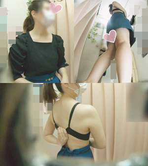 マスク女子再び…　　クリ目のお姉さんは艶肌美乳の持ち主　　僕のお店の試着室343 gallery photo 1