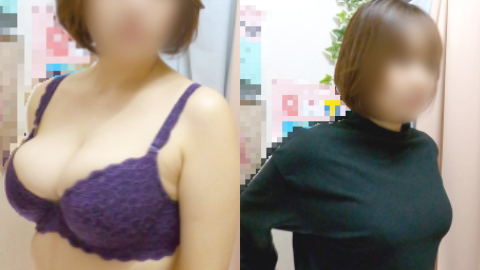 桐〇美〇似むっちり美女☆彡　ブラから溢れる程のド迫力Gカップ！　　僕のお店の試着室499