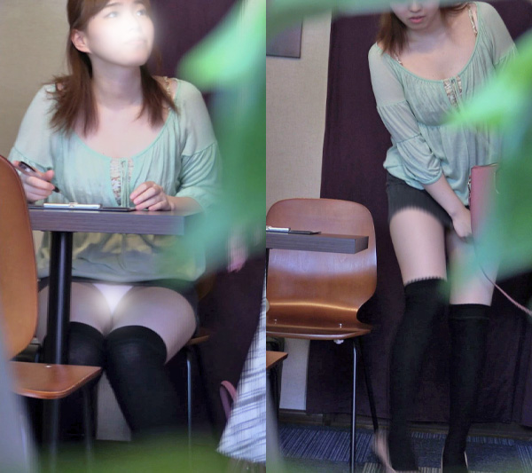 採用と勃起不可避　女子大生の丸見えパンティ　最後慌てて隠します gallery photo 3