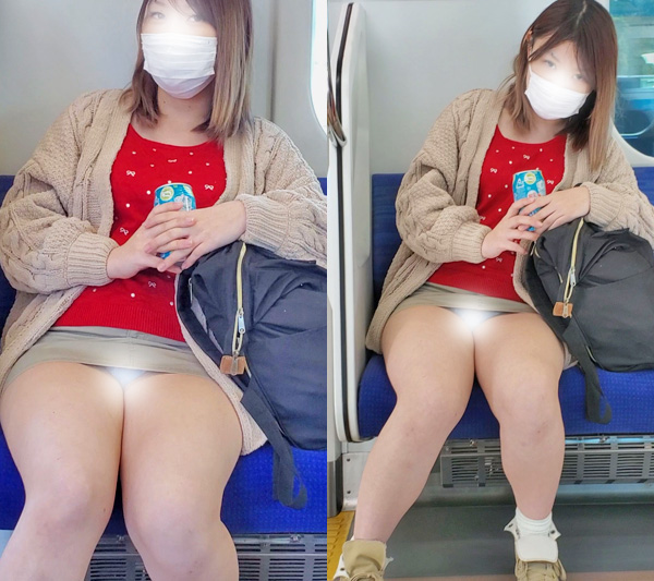 撮影バレ！？パンティ見せつけながら嘲笑を・・・電車パンチラ gallery photo 3