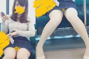 眼が合っちゃった！超美人のモロパン　電車対面パンチラ gallery photo 2