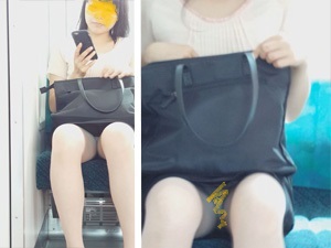 パンティばっちり見えてます　電車対面パンチラ gallery photo 1