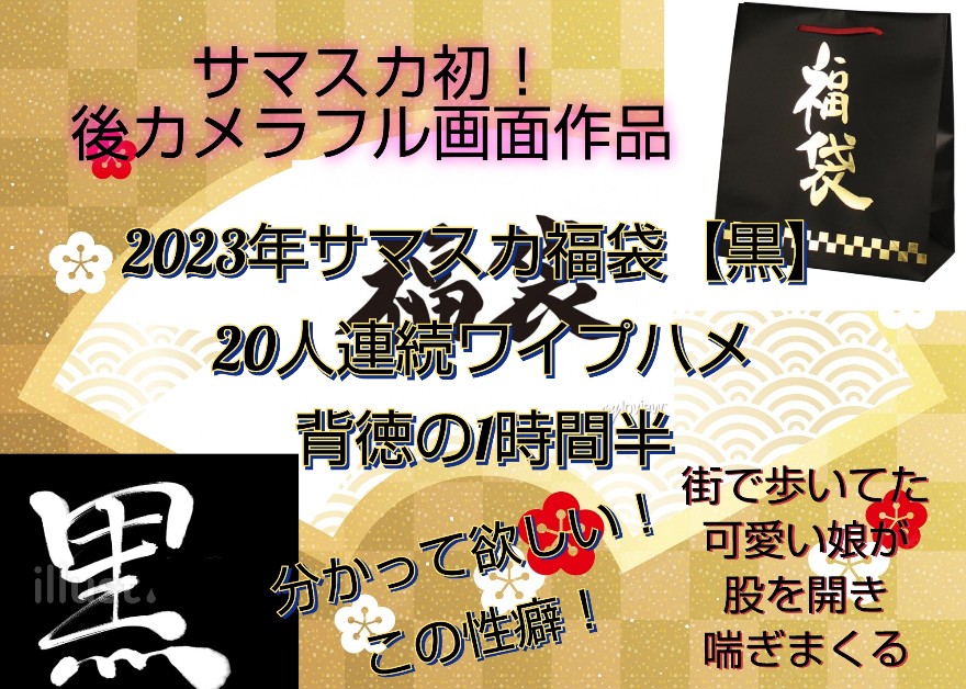 【2023サマスカ福袋黒】過去作20人！背徳！街で見かけた可愛い子が大股開いて喘いでる。※1/31目での限定販売