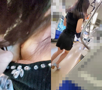 おっぱい痴かん006　電車痴かん　おっぱい鷲づかみで凍り付くスレンダーさん gallery photo 3