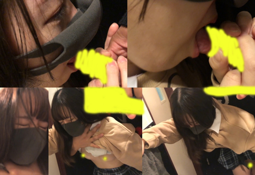 【バス〇カン→承諾③】青チェ・制服女子パンチラ→胸揉み！バスから降ろしてトイレ連れ込み指マン+イラマ+立ちバック中だし‼ gallery photo 2