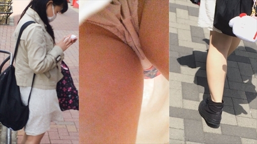 ●渋谷周辺 ・ロリータ系ファッション　女子大生　身長 推定150cm前後、歩行速度 （中） ・生、ピンクパンツ