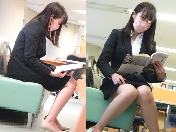 【撮影バレ】図書館で美女OLが食い込みTバック見せつけ！【隠し撮り/ローアングル/パンチラ】 gallery photo 2