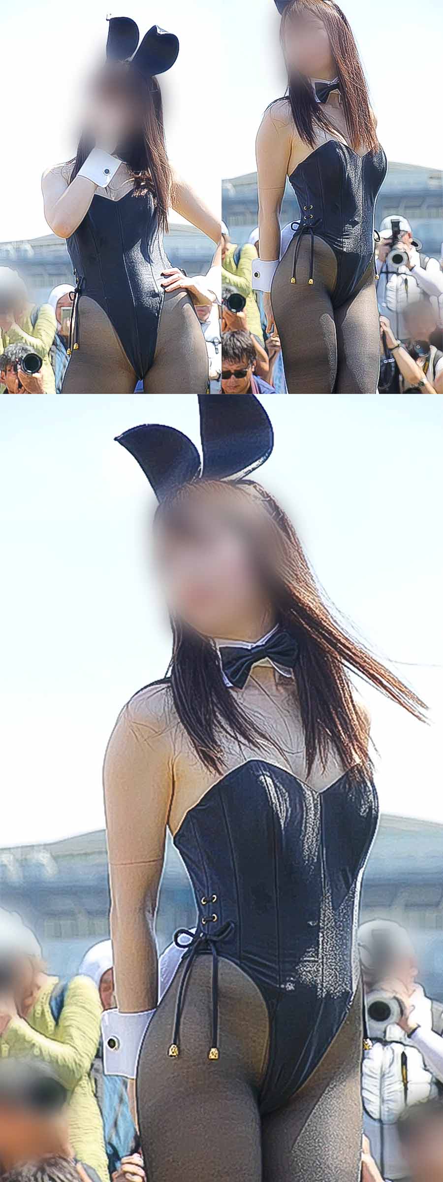 【フェチ動画】夏コミで魅せた！超絶美脚スタイルのアイドルルックスのハイレグバニー gallery photo 1