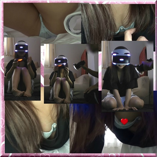 【VRパンチラ】バイト先のツンデレ系の後輩にVRやらせたらパンチラしまくり②胸ちら＆逆さ gallery photo 2