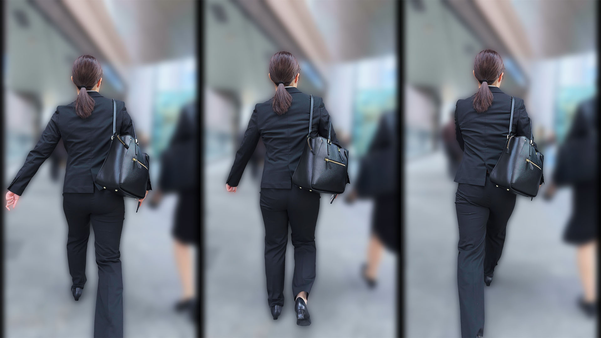 歩行記録0154「清楚系リクルートスーツ女性を超接近撮り」