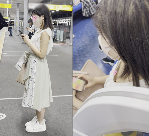 [電車胸チラ]こんな可愛い子が無防備…!!終始ちくび見えっぱなしの特別列車でした。