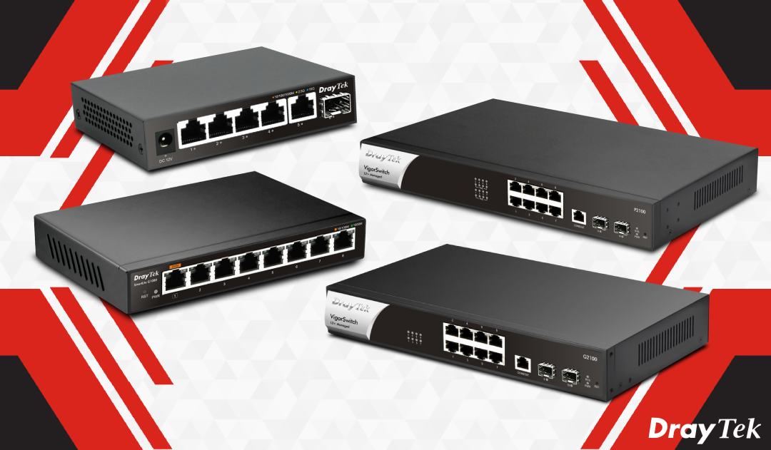 DrayTek P1282 VigorSwitch 24-Port Smart Managed Rackmount Gigabit PoE+ ...