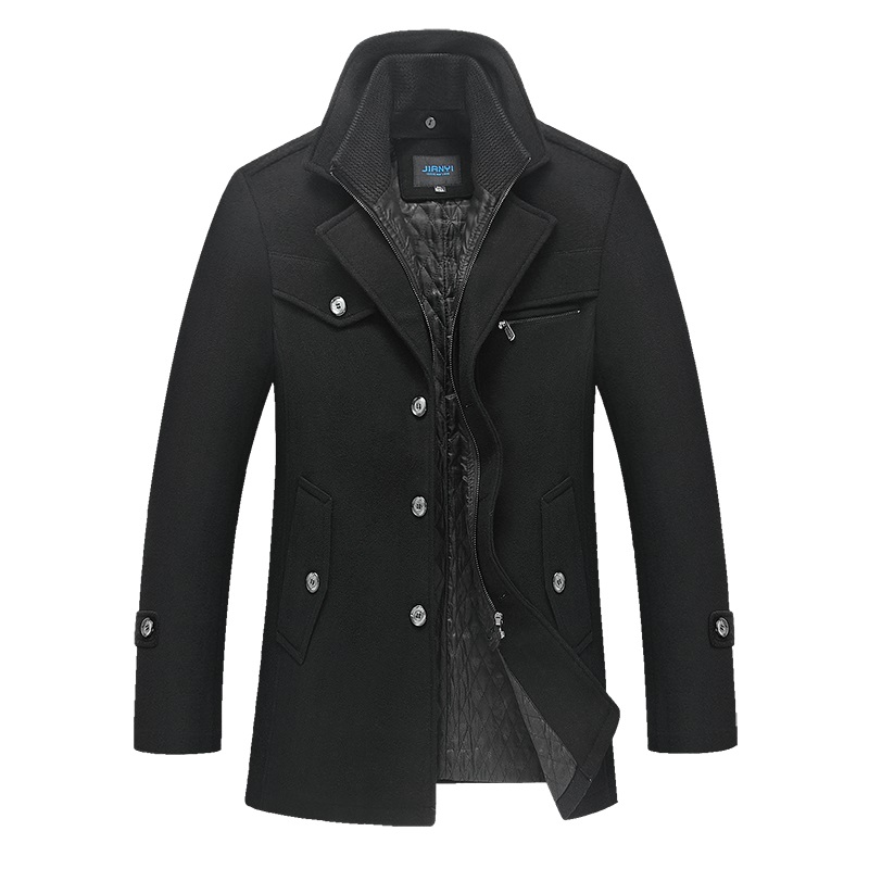 Men's Winter Thickened Mid-Length Wool Coat | Calceus | United States