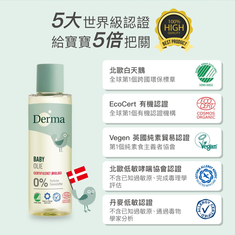 丹麥德瑪Derma - 寶寶有機按摩浴油-150ml