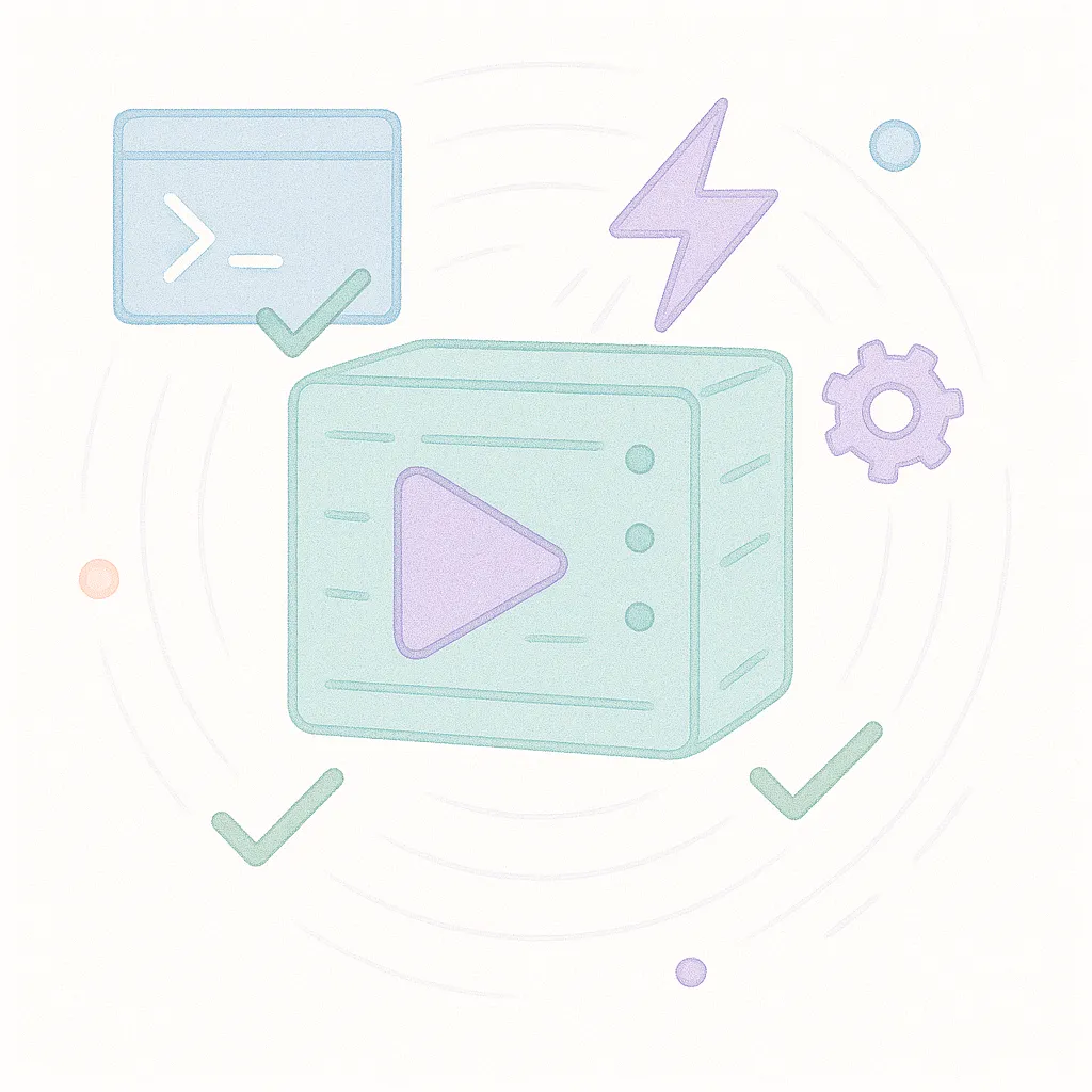 Visual representation of generating and testing an MCP server