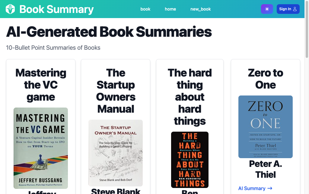 Preview screenshot of Book Summary