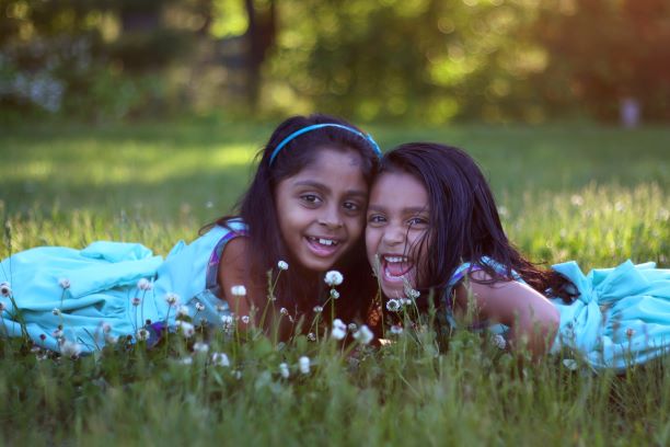 Portrait of two little girl