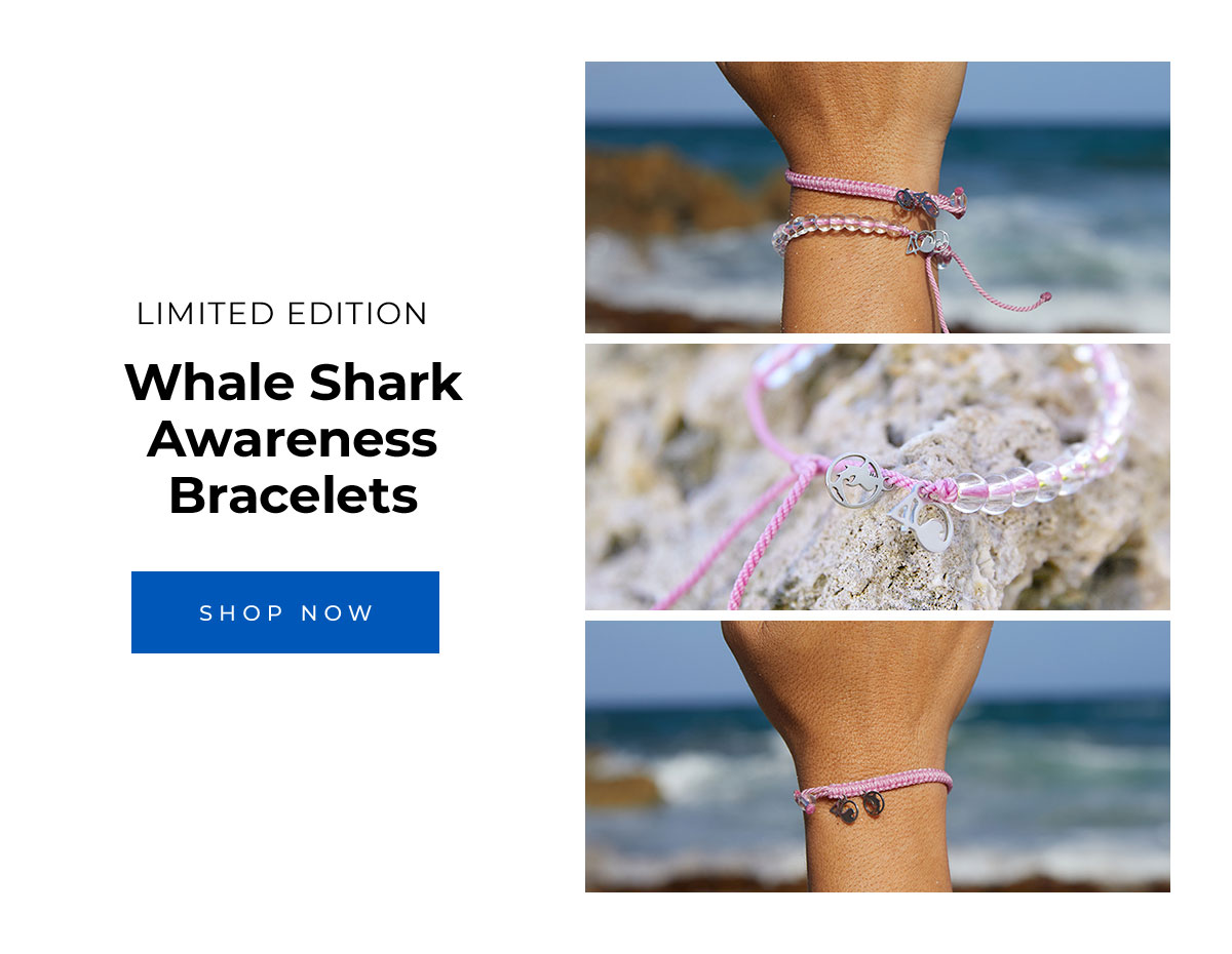 Limited edition whale shark awareness bracelets.