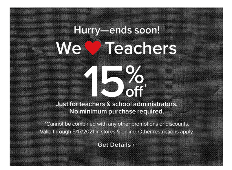 15% off just for teachers and school administrators