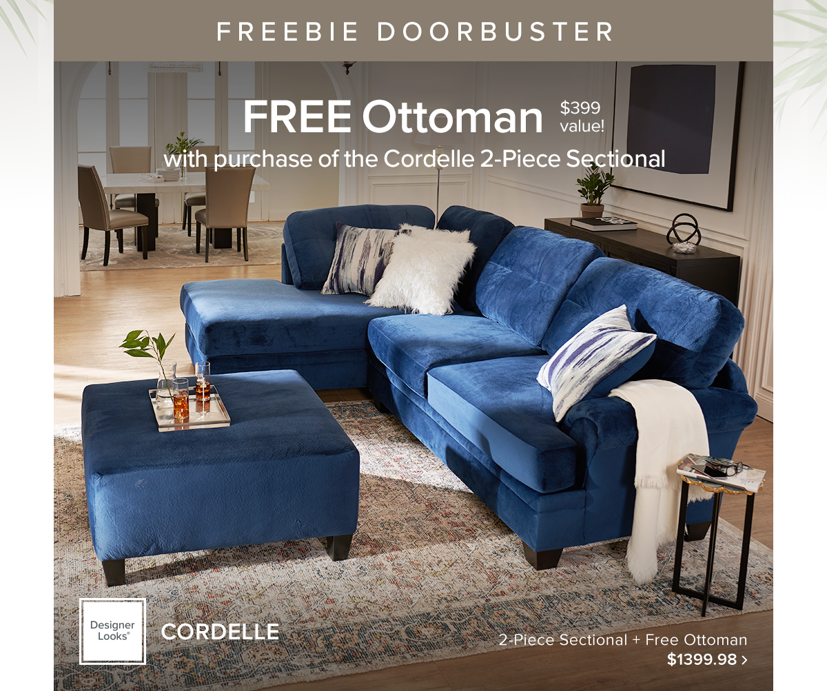 FREE Ottoman with purchase of the Cordelle 2-Piece Sectional