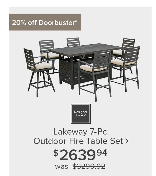 Lakeway 7-Pc. Outdoor Fire Table Set