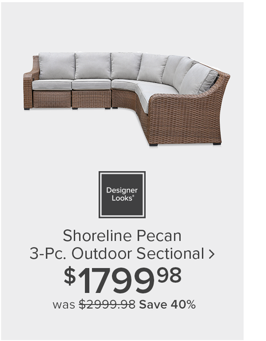 Shoreline Pecan 3-Pc. Outdoor Sectional