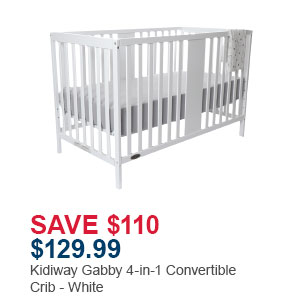 Kidiway Gabby 4-in-1 Convertible Crib - White