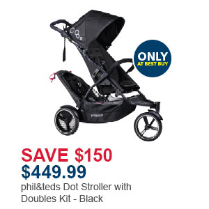 phil&teds Dot Stroller with  Doubles Kit - Black