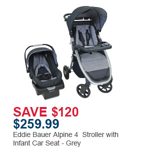 Eddie Bauer Alpine 4  Stroller with Infant Car Seat - Grey