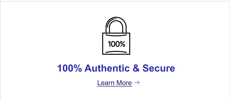 100% Authentic & Secure