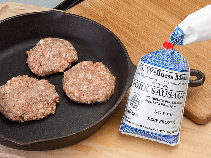 sugar-free pork breakfast sausage, pasture-raised pork