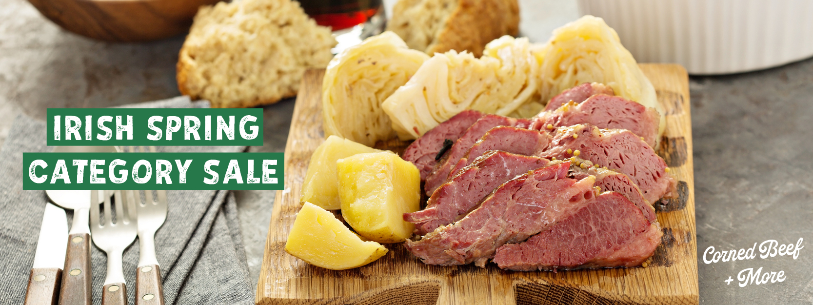 st. patrick's day, corned beef, potatoes, sale