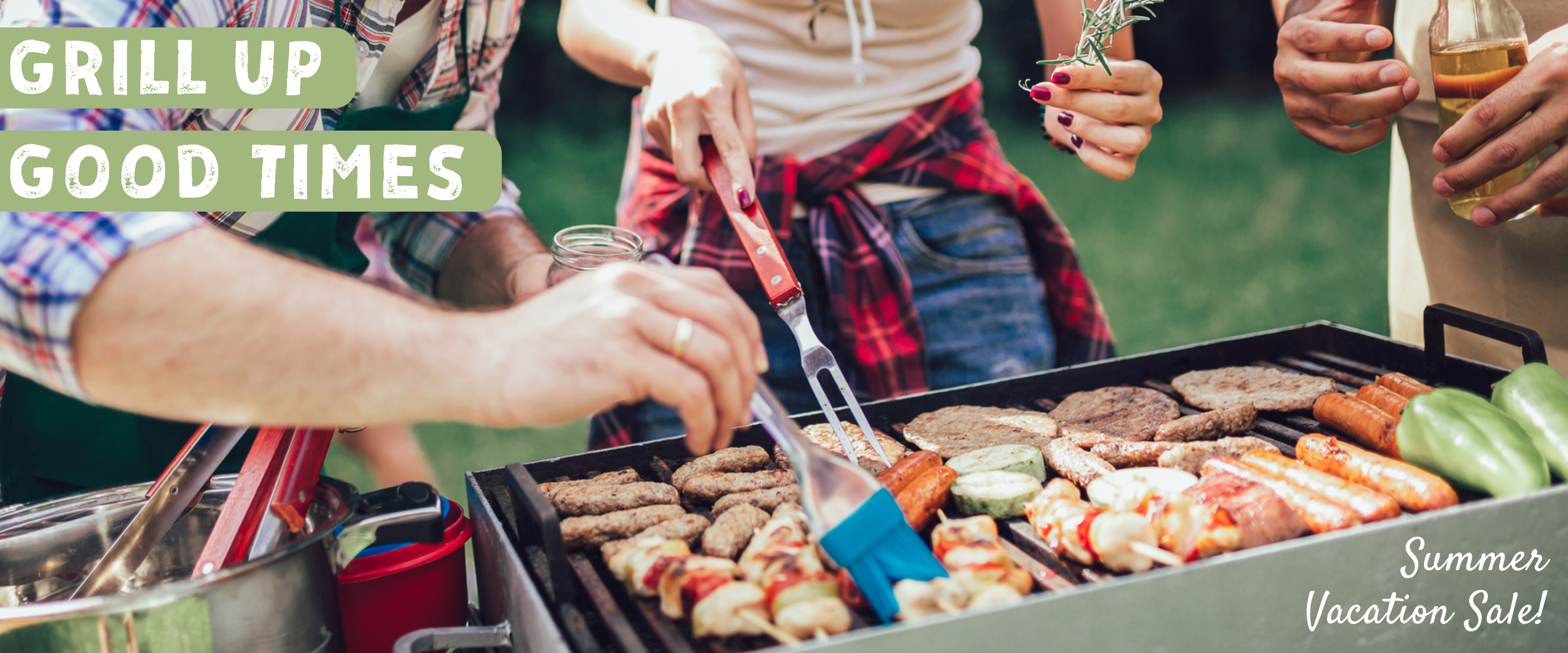 burgers, franks, steaks, sale