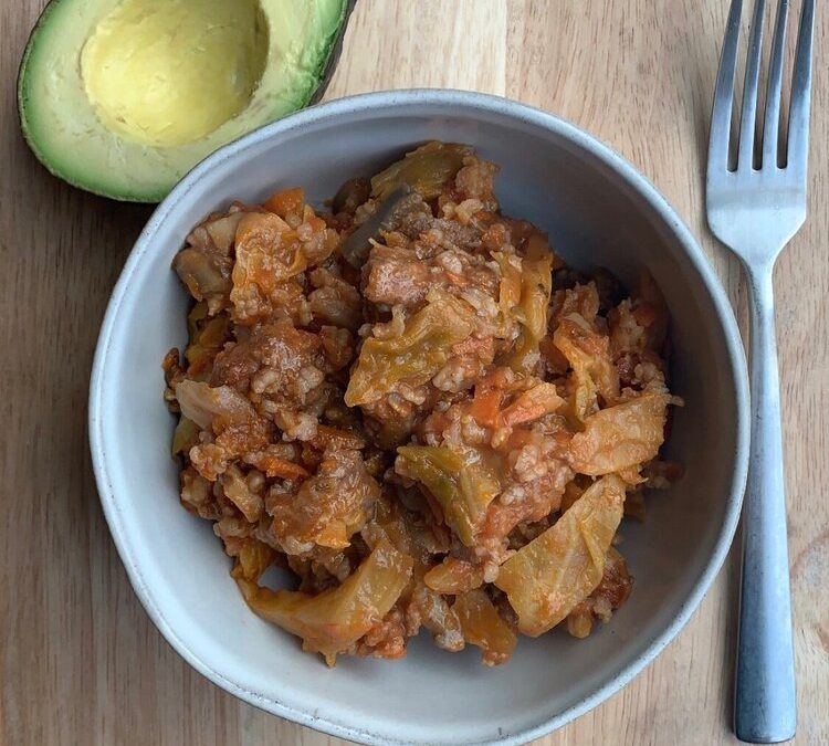 ground beef, unstuffed cabbages, instant pot